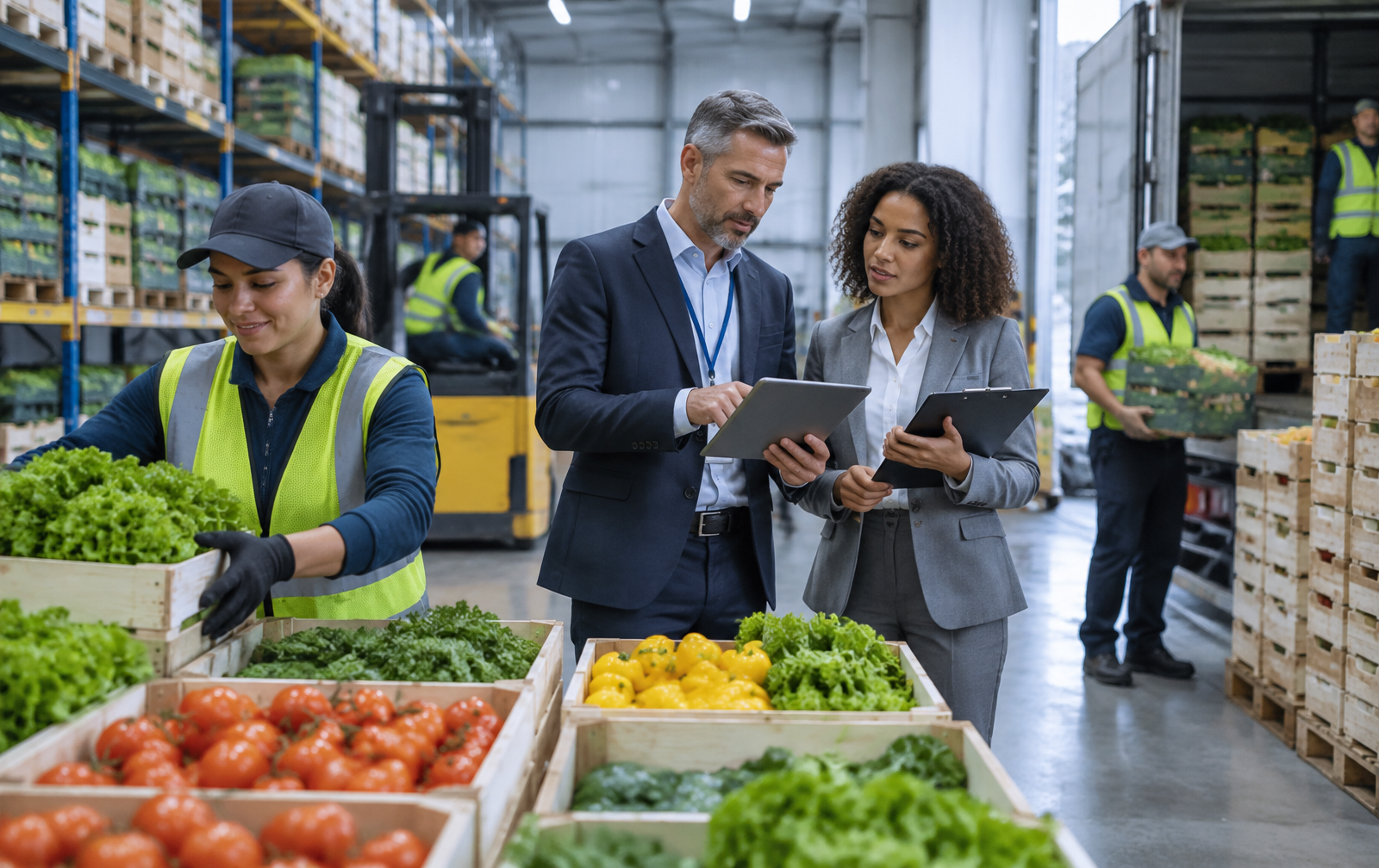 Profissionais de distribuição alimentar e logística comercial